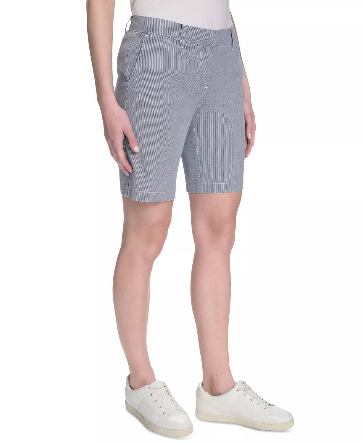 Striped Riviera Mid-rise Shorts