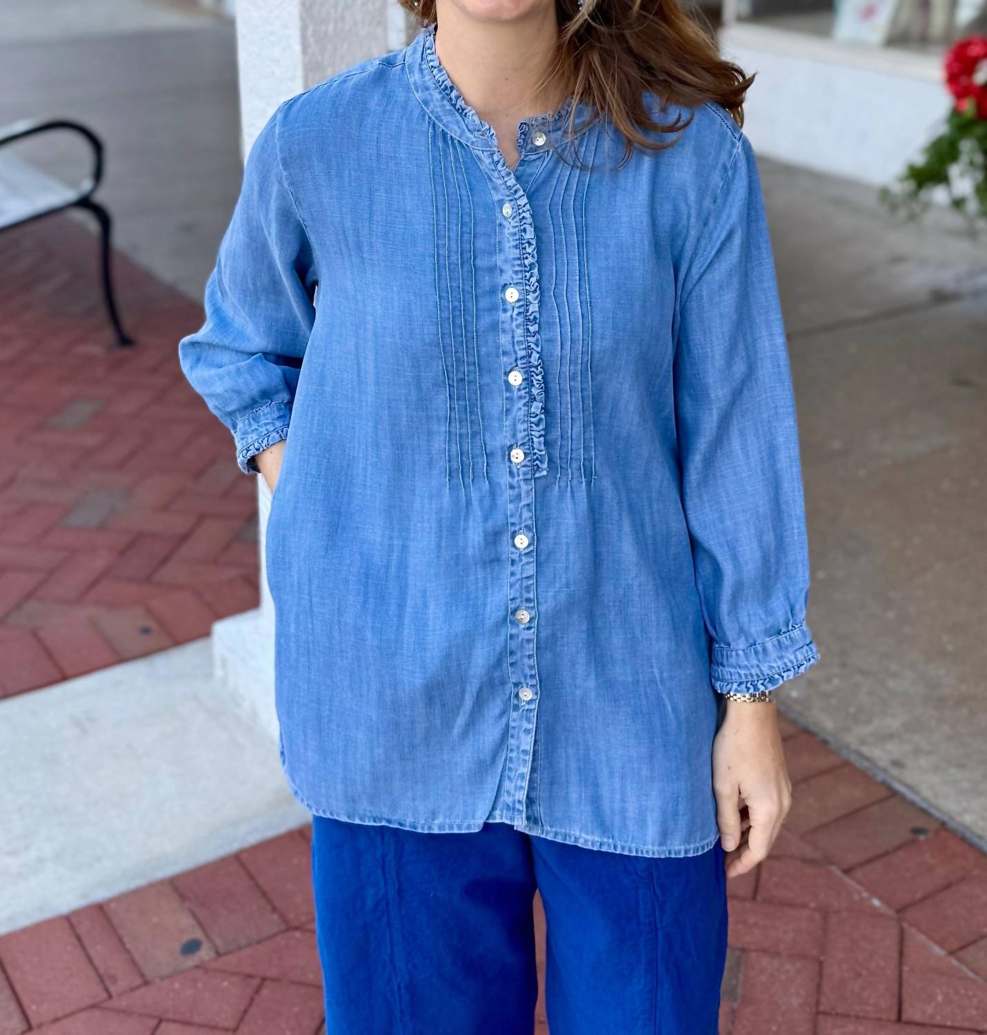 Tencel Pleats Top