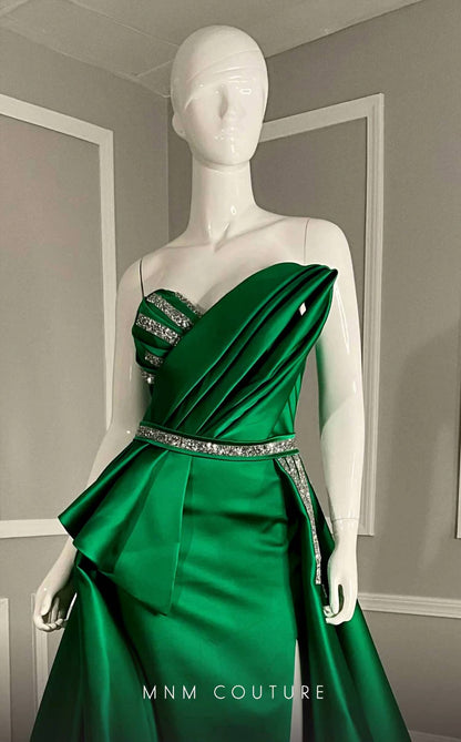 Women's Draped V-neck Evening Gown