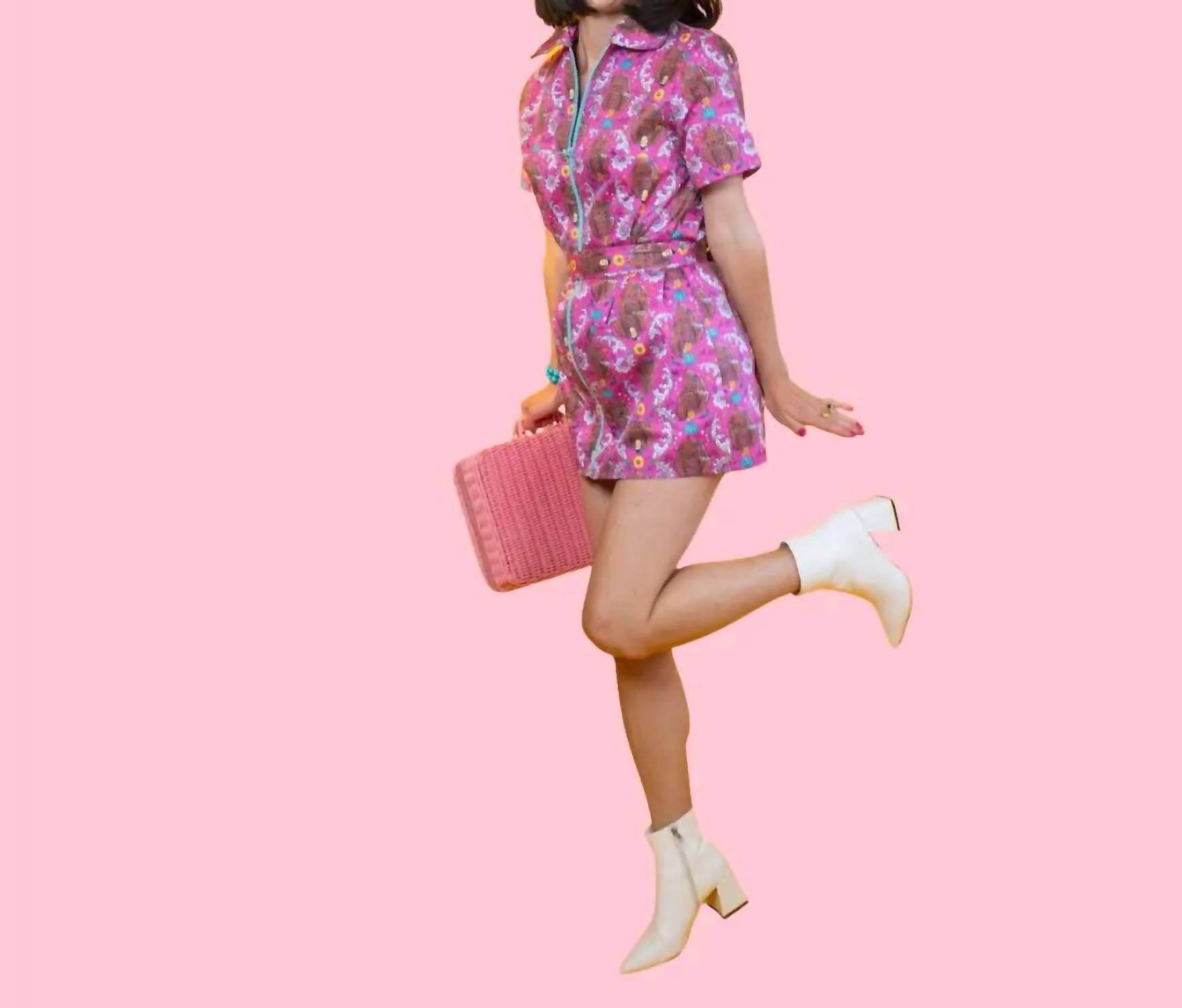 Blue Platypus - Cheeky Tiki Monkeys Belted Micro Mini - Rack Hunt