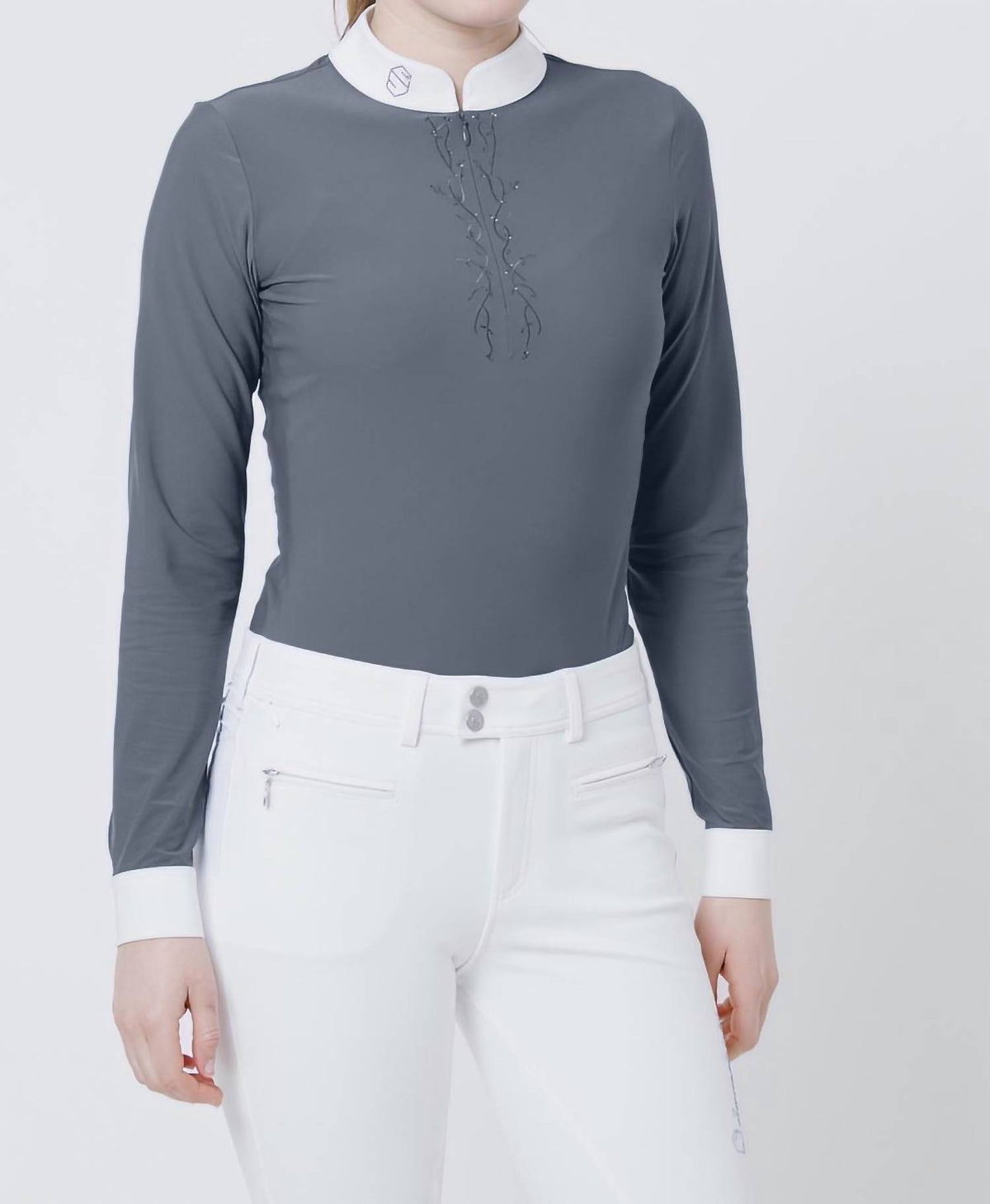 Loise Crystal Leaf Long Sleeve Shirt