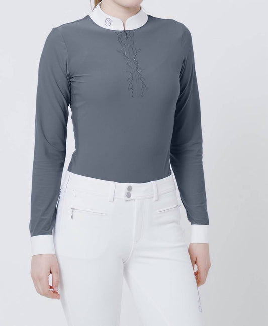 Loise Crystal Leaf Long Sleeve Shirt