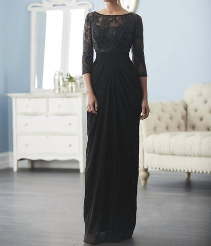 Illusion Bateau Pleated Sheath Dress