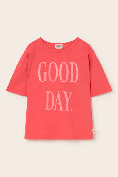 Boys Soft Slub Cotton Print Good Day T-shirt