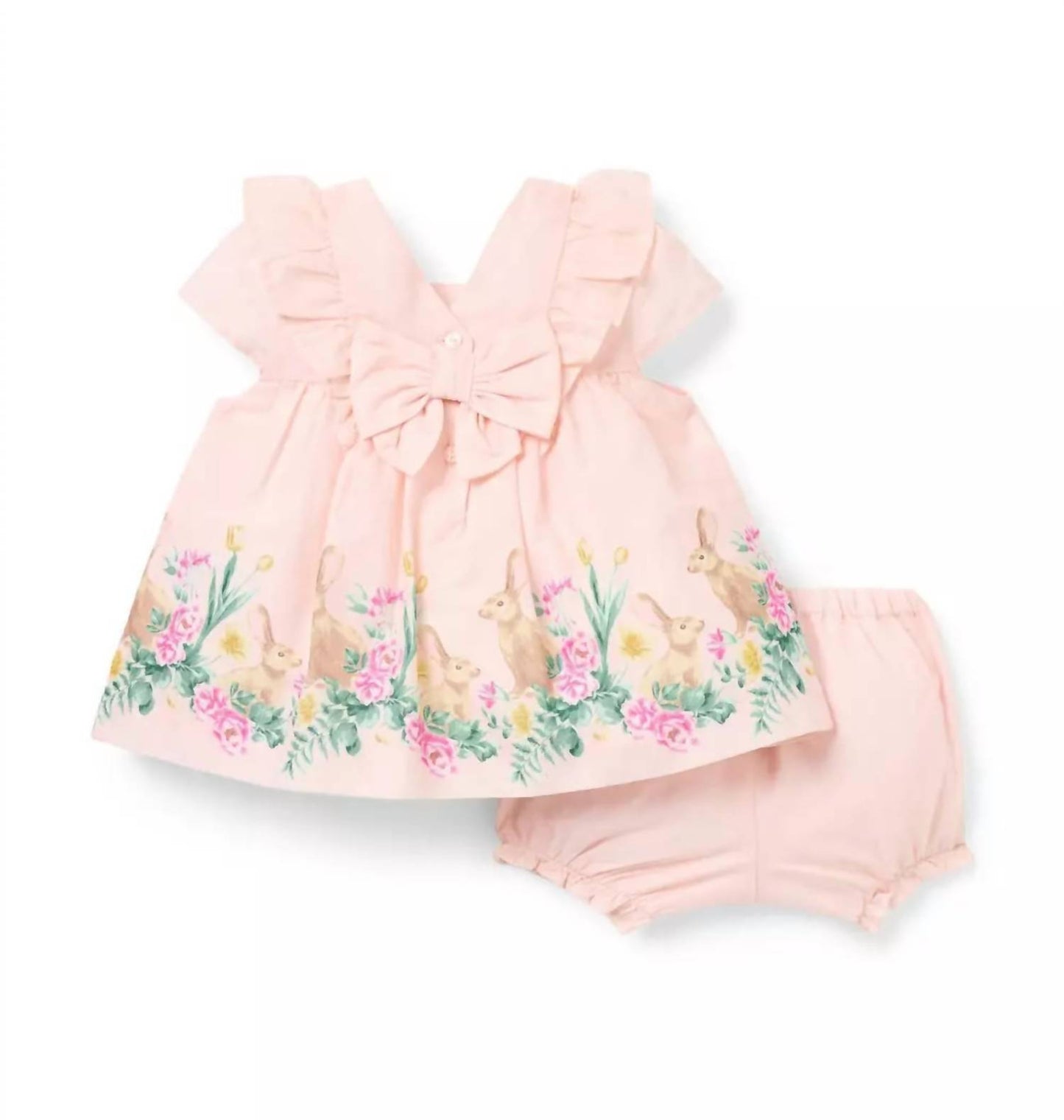 Girl's Bunny Boarder Matching Baby Set