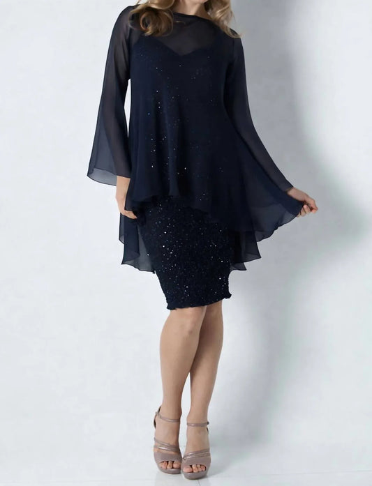 Sara Mique - Silk Pucker Dress With Sequins - Rack Hunt