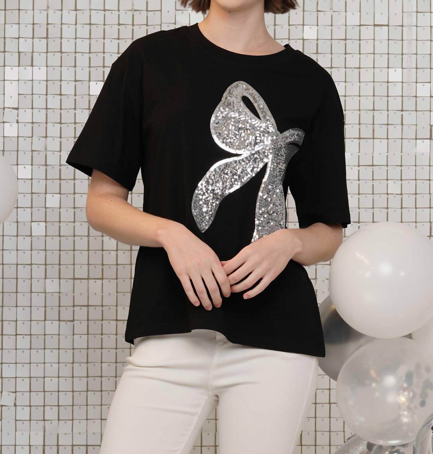 A Thousand Words - Glitter Bow Tee - Rack Hunt -