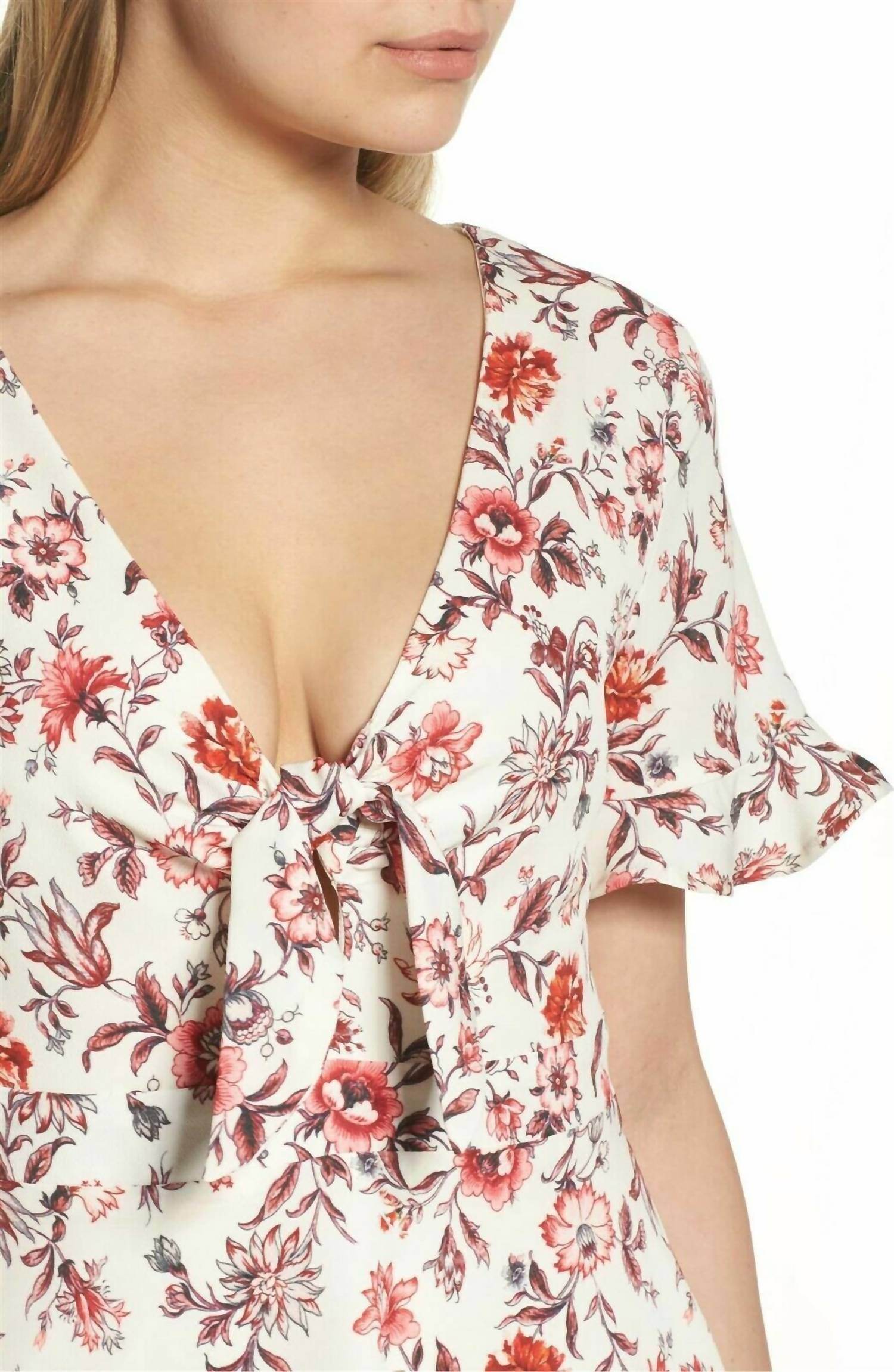 NSR - Floral Print Ruffle Flare Mini Dress - Rack Hunt -