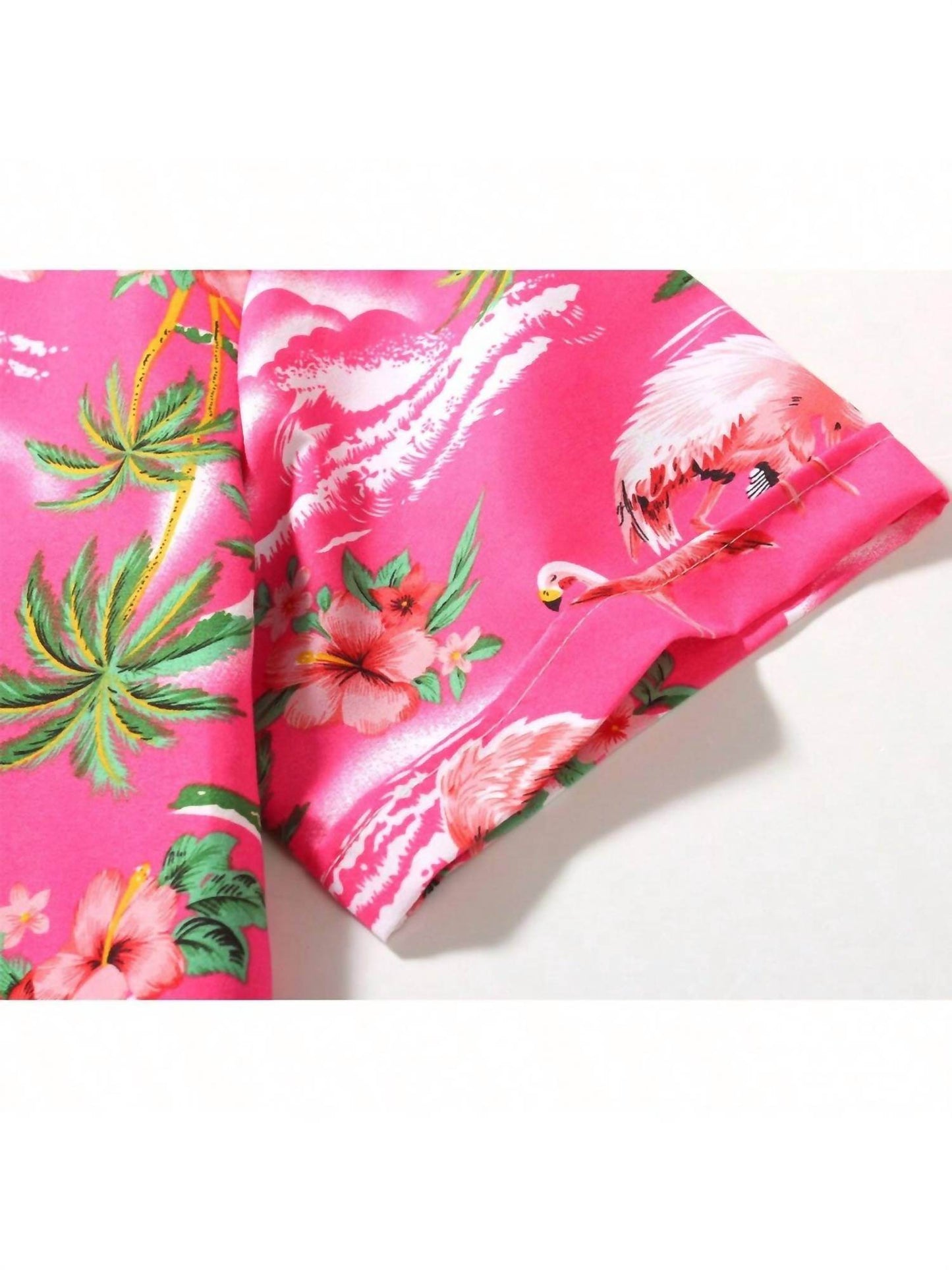 SSLR - Mens Hawaiian Shirt Short Sleeve Flamingo Shirt Casual Button Down Shirts Summer Beach Shirt - Rack Hunt