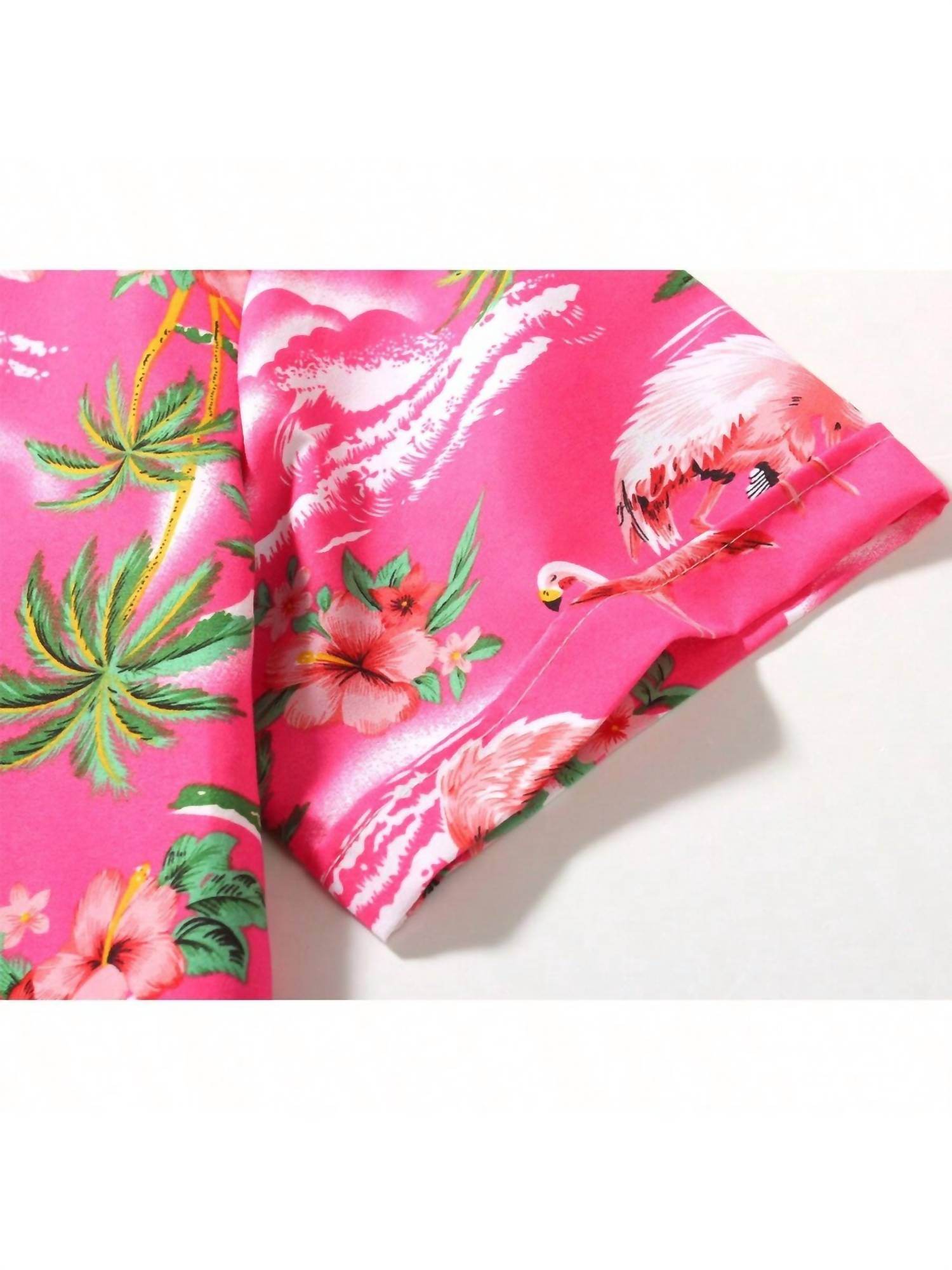 SSLR - Mens Hawaiian Shirt Short Sleeve Flamingo Shirt Casual Button Down Shirts Summer Beach Shirt - Rack Hunt