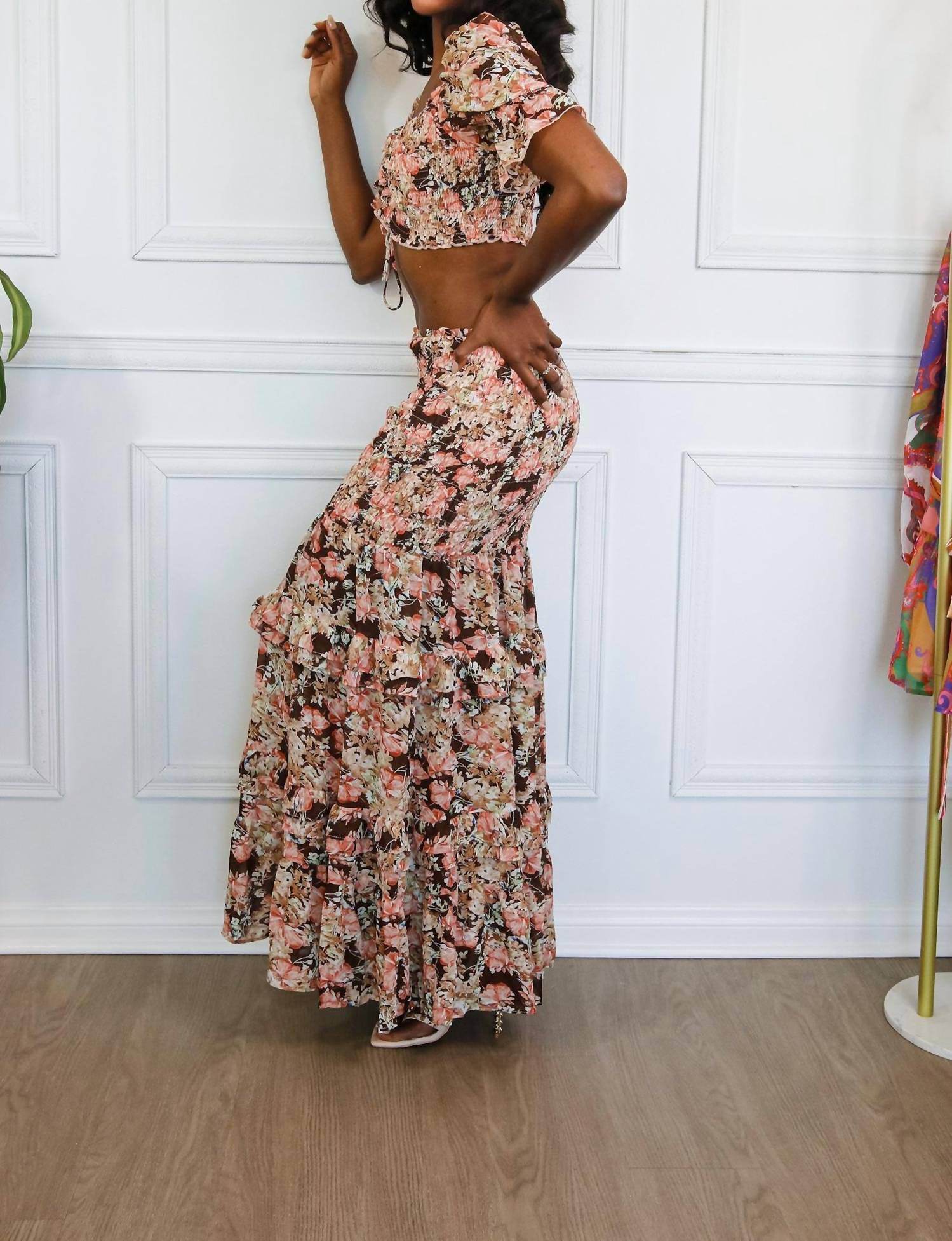 Little Secret Of Mine - Women's Ruffle Maxi Skirt Set - Rack Hunt