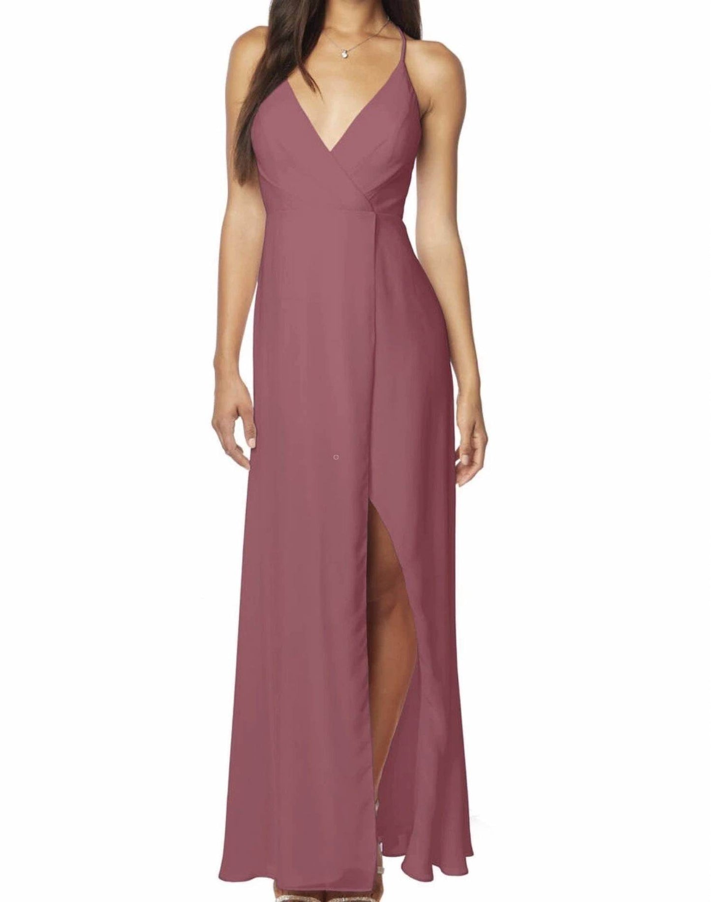 Bill Levkoff - Chiffon V Neck Surplice Bridesmaid Dress - Rack Hunt