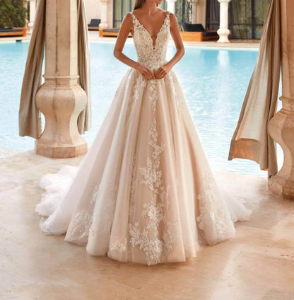 Demetrios - Beaded Lace Tulle Gown - Rack Hunt
