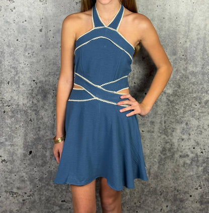 Sleeveless Halter Mini Dress
