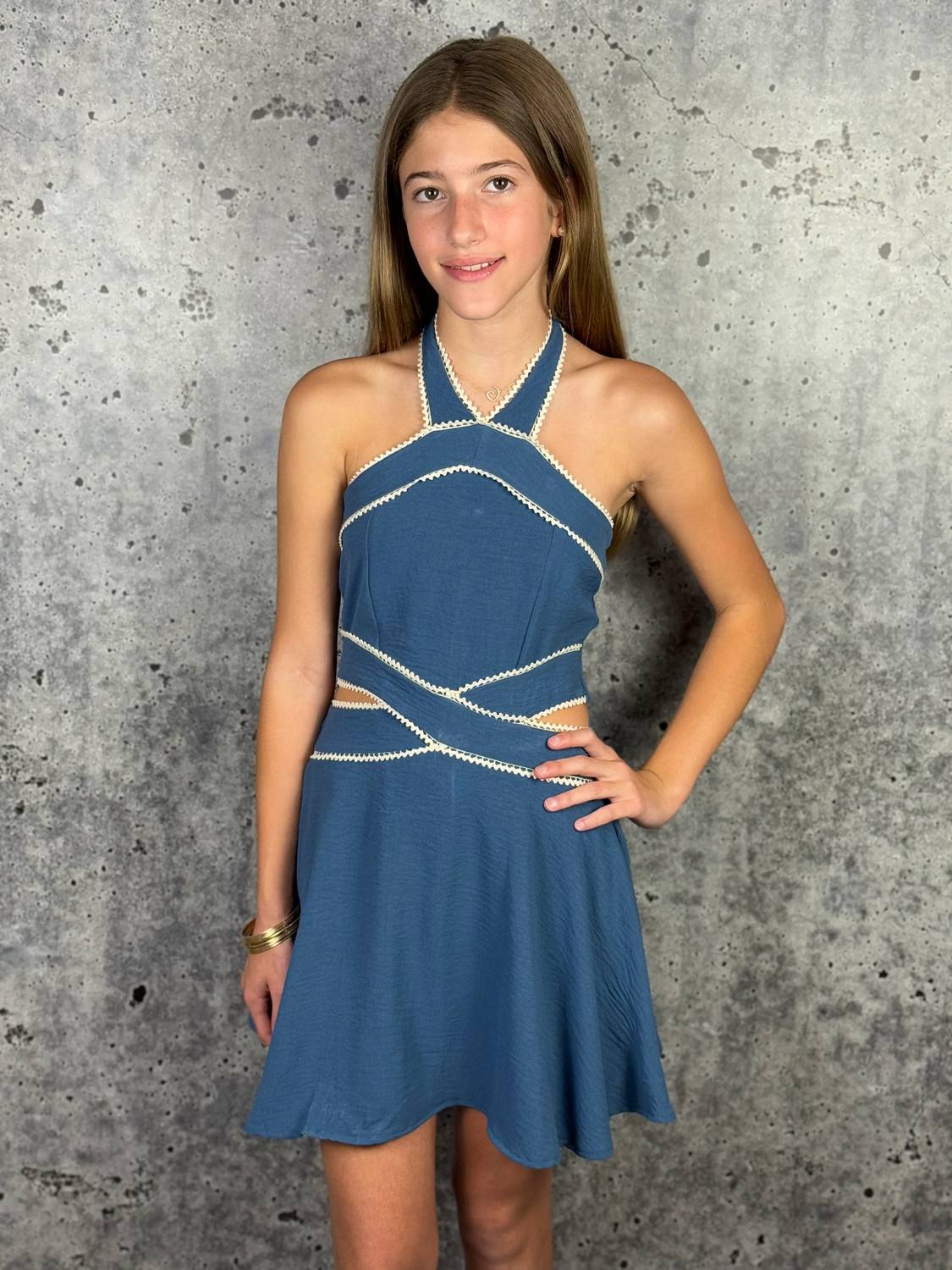 Sleeveless Halter Mini Dress
