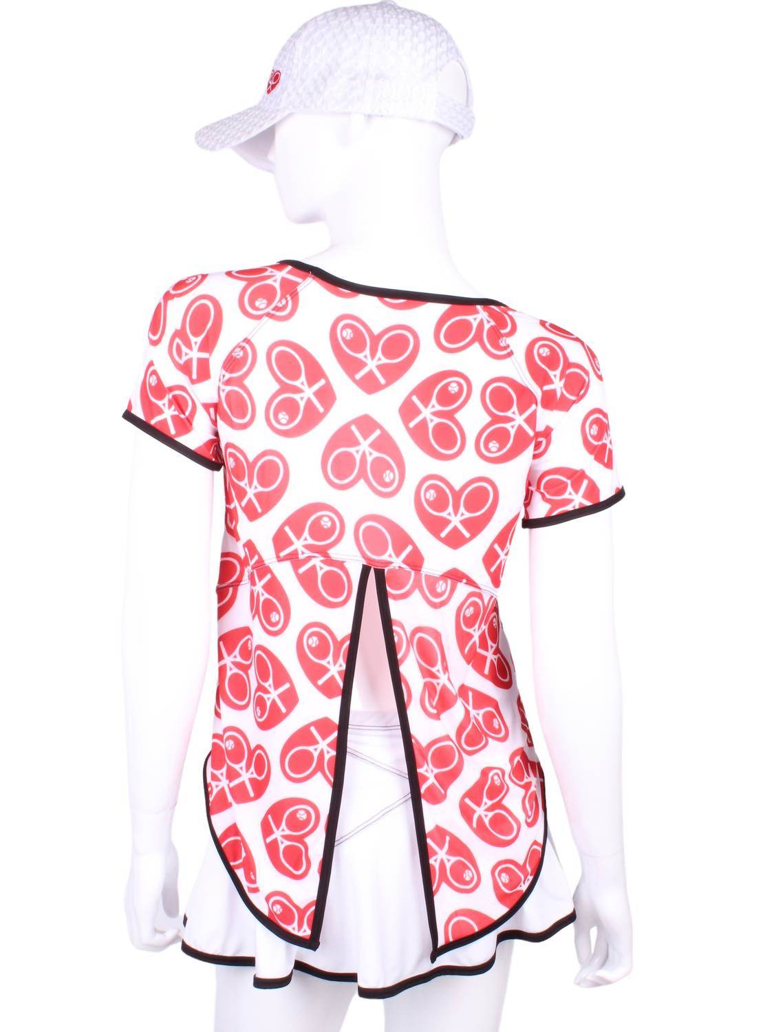 Love Love Tennis - Women's Tie Back Short Sleeve Tennis Tee - Rack Hunt -