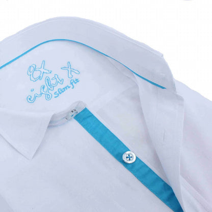 Jacquard Button Down Shirt With Trim