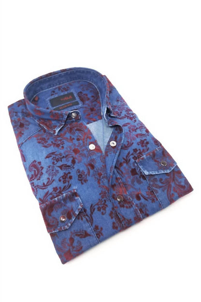 Men's Denim Shirt With Flocking