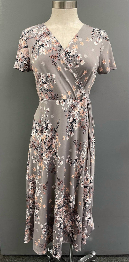 Women's Floral Midi Wrap Dress