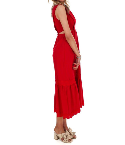 Women's Must Be Love Embroidered Cut Out Maxi Dress