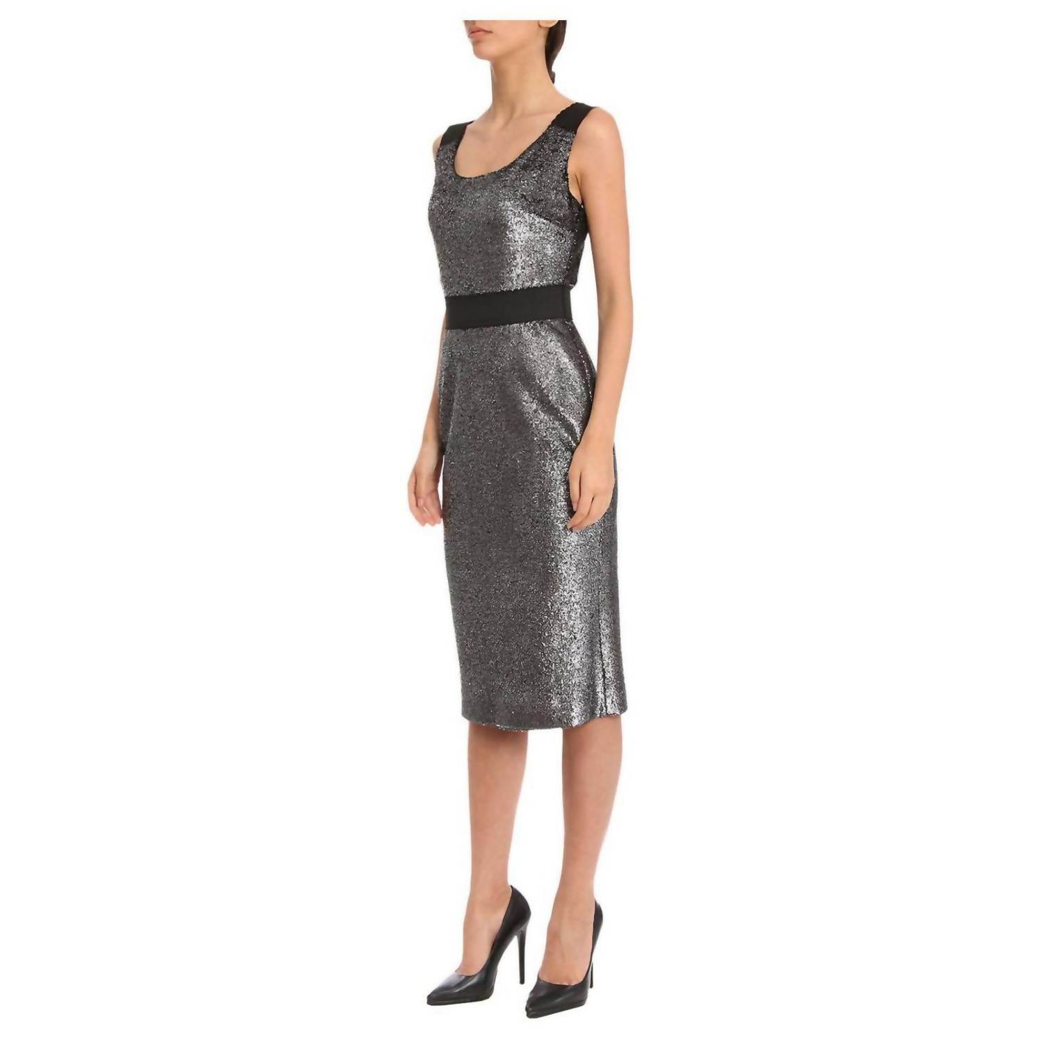 Boutique Moschino - Boucle Metallic Sheath Dress - Rack Hunt -