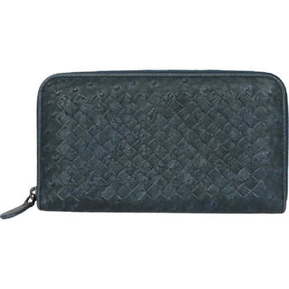 Women's Intrecciato Ostrich Leather Zip Around Wallet