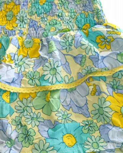 Girl's Floral Ruffle Skirt