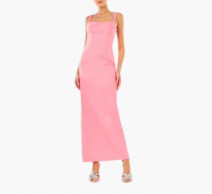 Marina Faille Column Maxi Dress