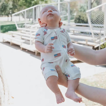 Kids Shortie Bamboo Zip Onesie