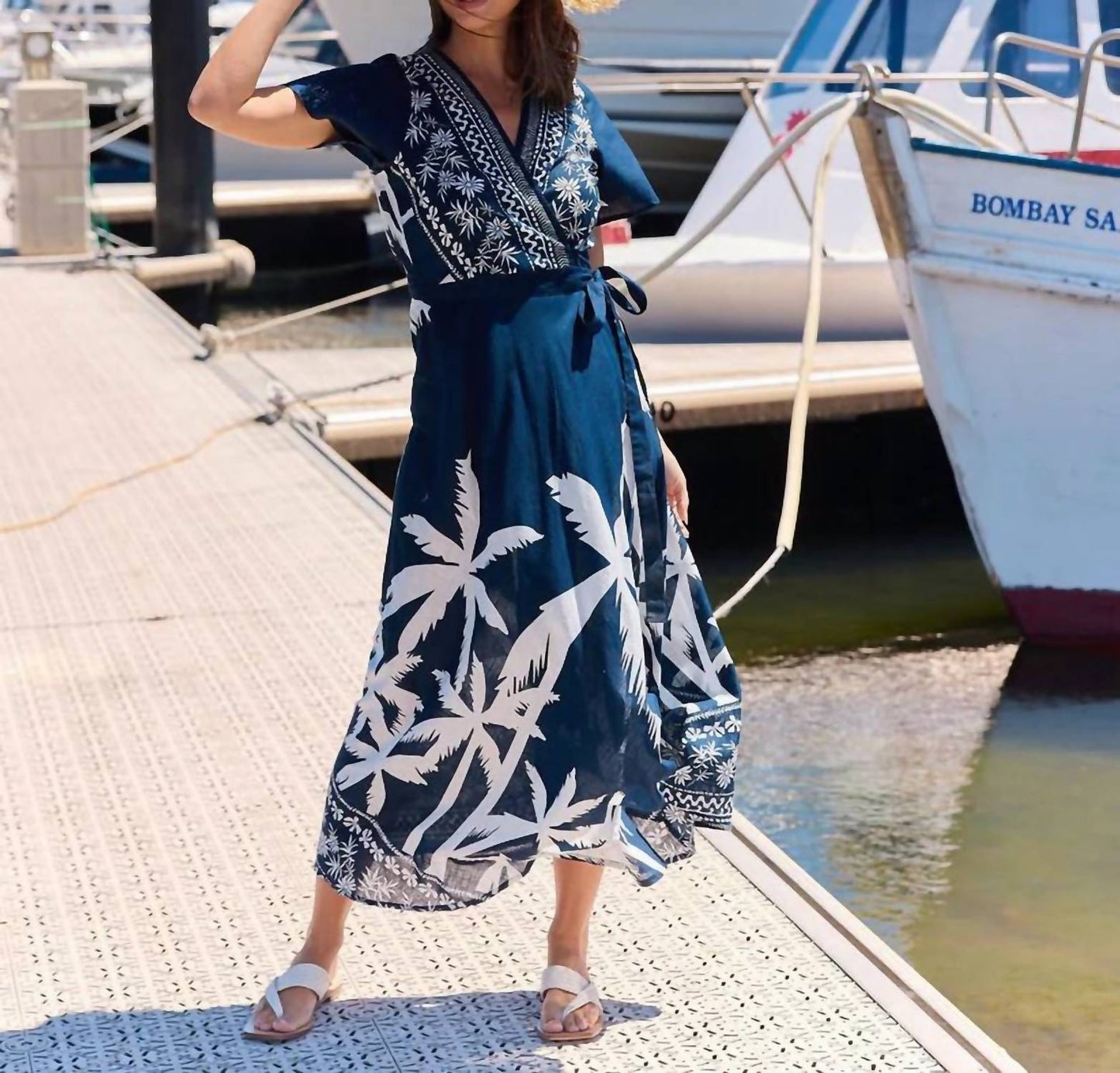Tropics Wrap Midi Dress