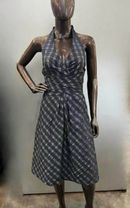 Donna Ricco - Taffeta Plaid Halter Cocktail Dress - Rack Hunt