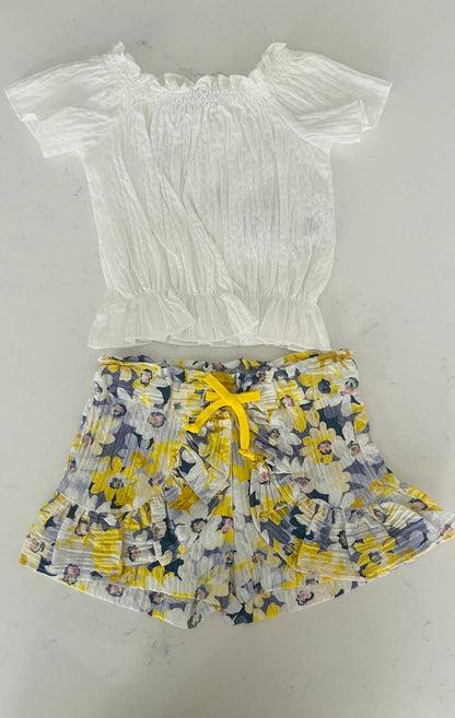Girl's Short Sleeve Top And Shorts Set