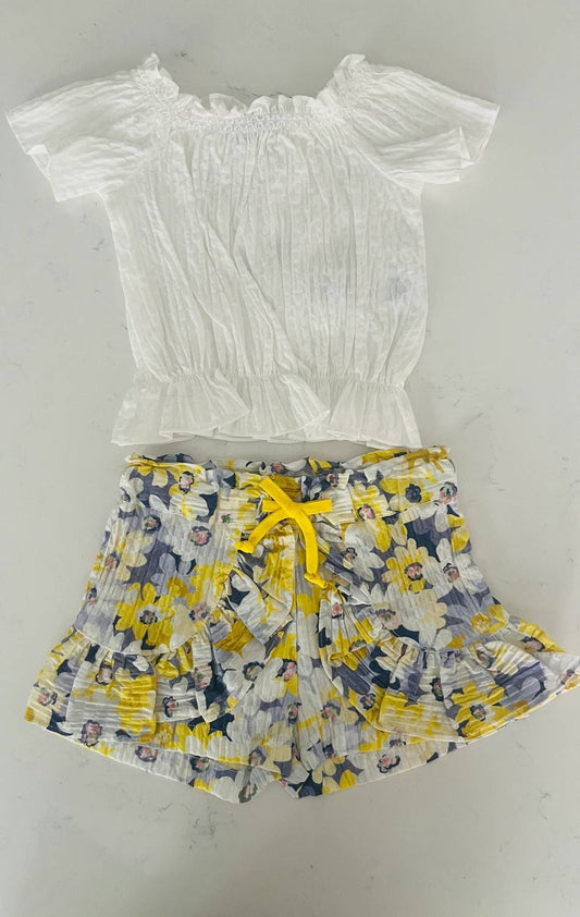 Girl's Short Sleeve Top And Shorts Set