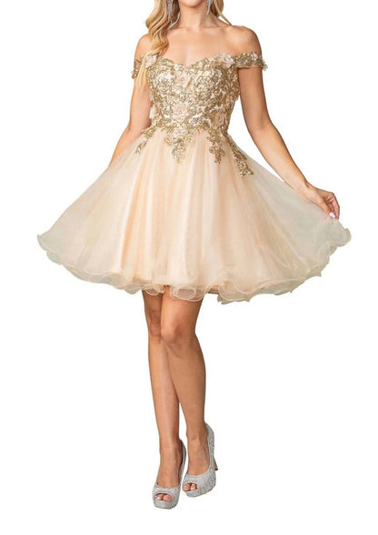Gilded Bodice Cocktail Dress