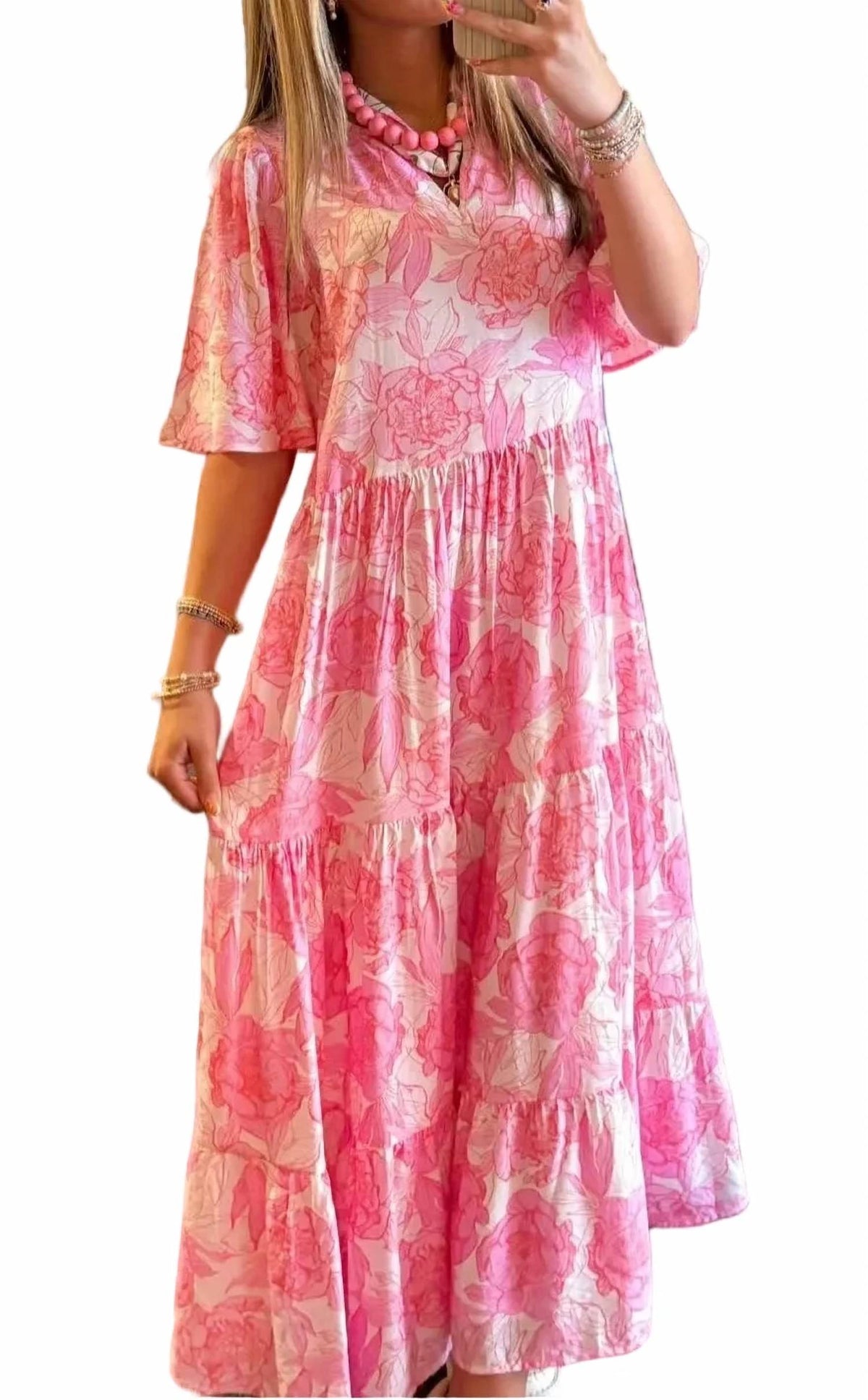 Women's Midi V-neck Dress