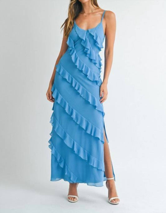 Asymetrical Tiered Ruffled Maxi Dress