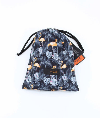 Flamingo and Palm Print Swim Trunks