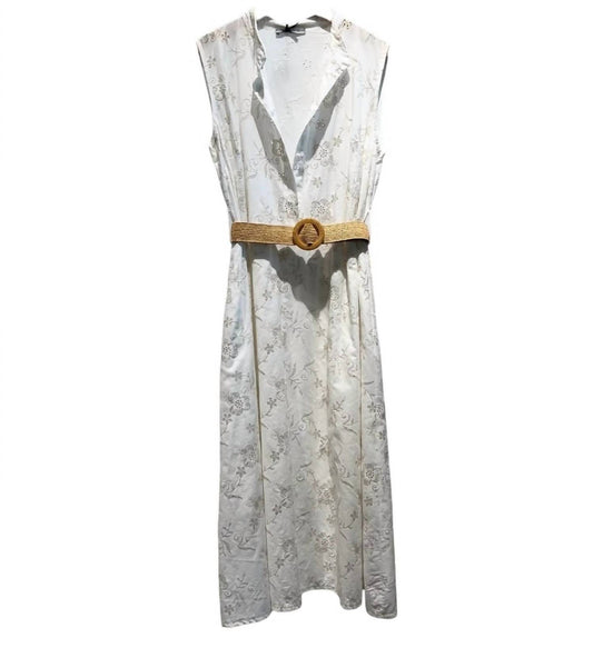Women's Accented Sleeveless Embroidered Dress