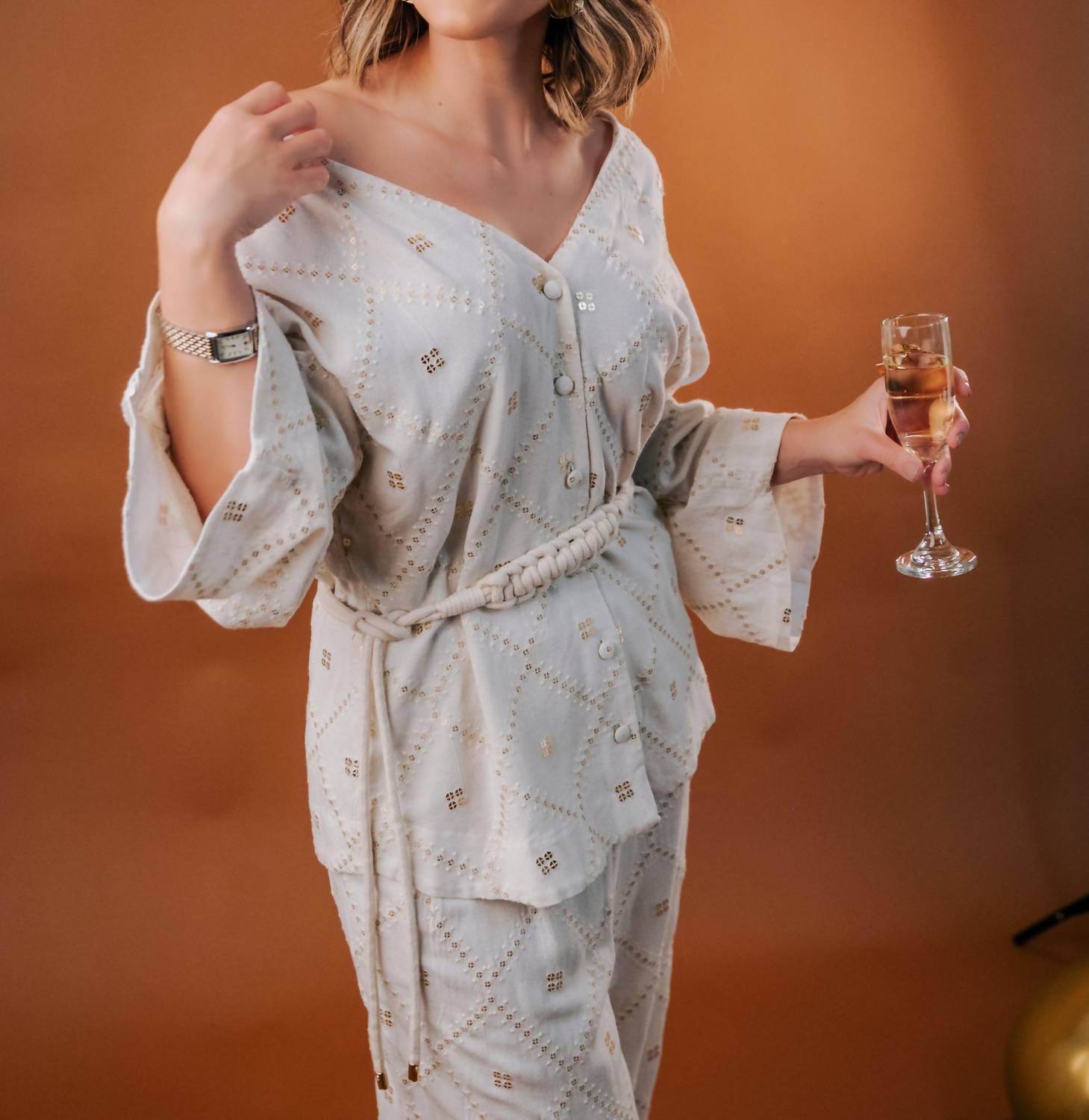 La Chocole - Papuyo Embrodeired Top And Pants Set - Rack Hunt