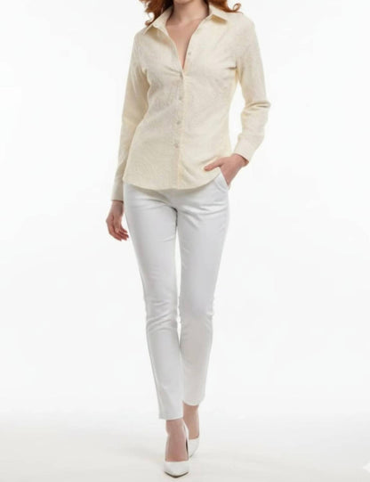 Floral Embroidered Button-down Shirt