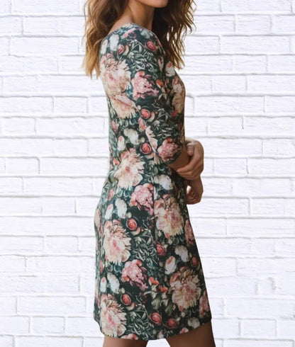 Calypso - Vintage Floral Print Knit Midi Dress - Rack Hunt