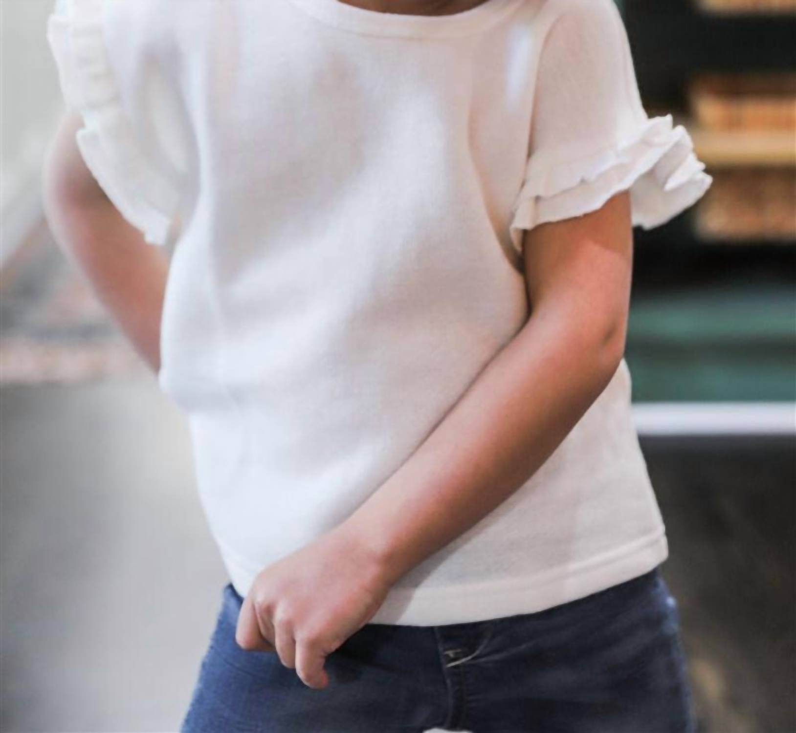 mo:vint - Girls Ruffle Trim Sleeve Top - Rack Hunt -