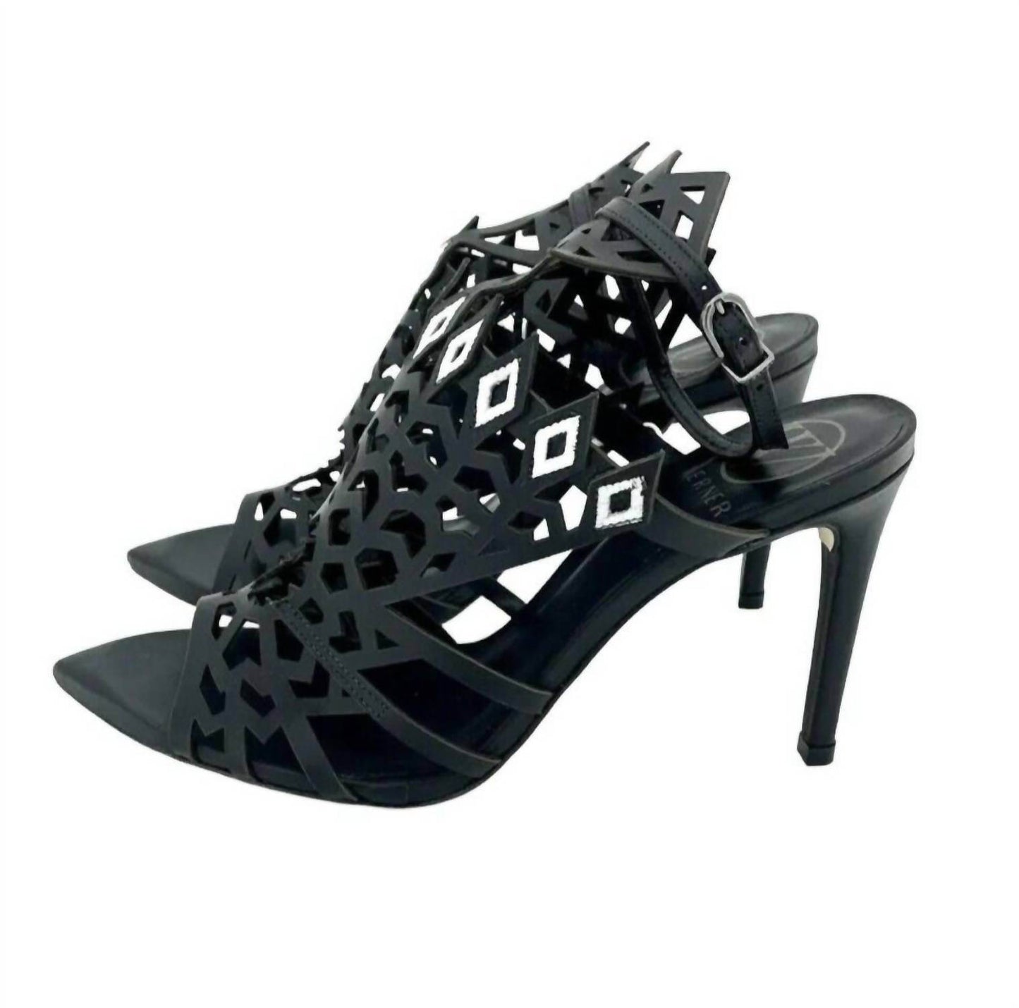 Werner - Women's Laser Cut Ankle Strap Open Toe Stiletto Heels - Rack Hunt -
