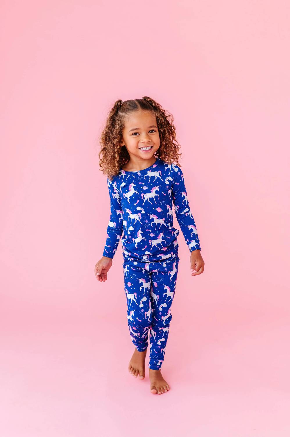 Girl's 2-piece Cosmic Unicorn Bamboo Pajamas