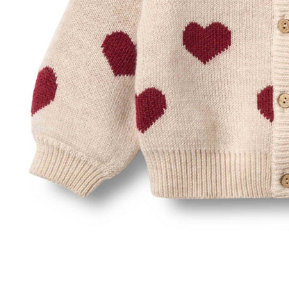 Girl's Wool Hearts Cardigan