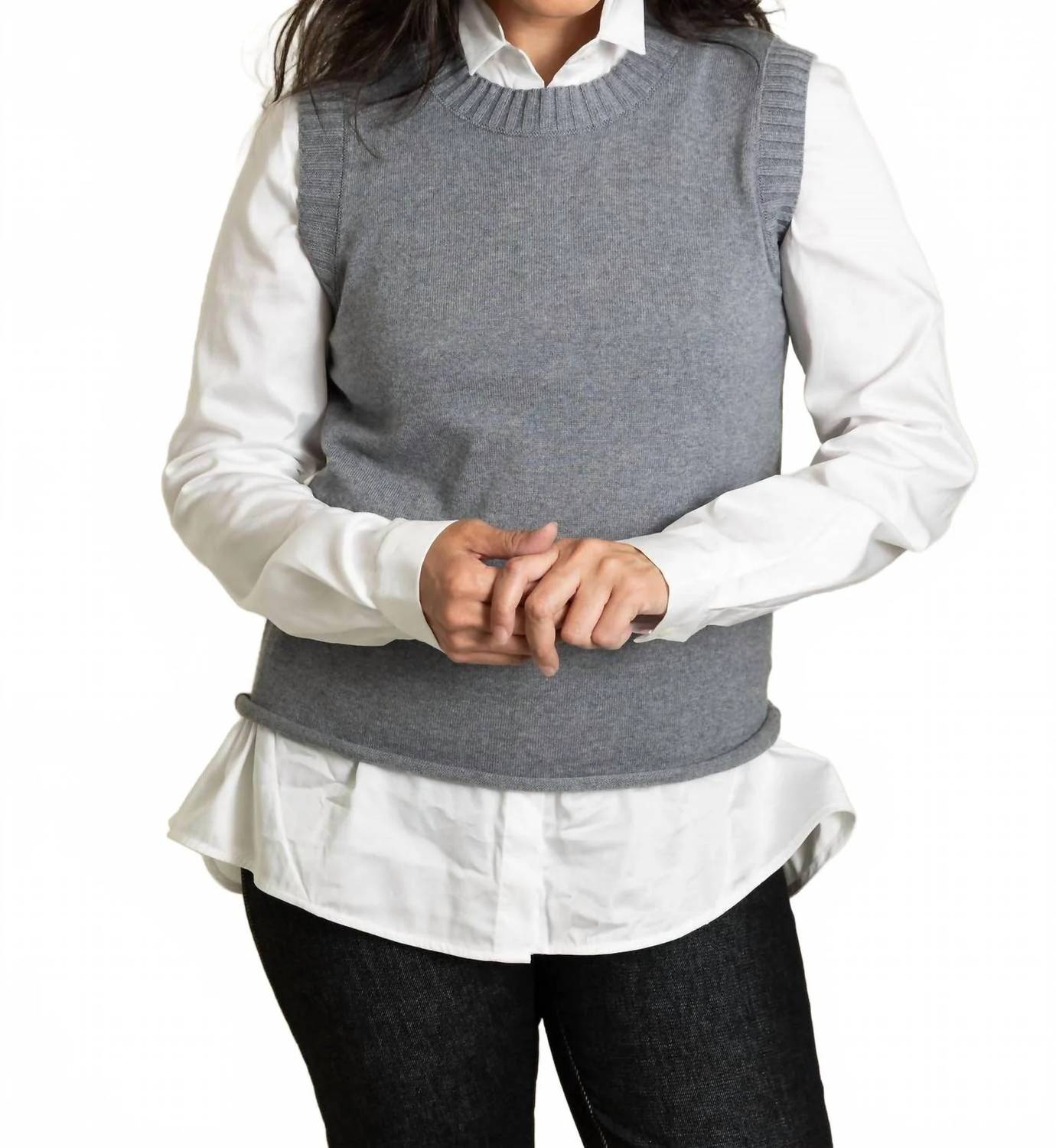 Sleeveless Knit Sweater Vest Top