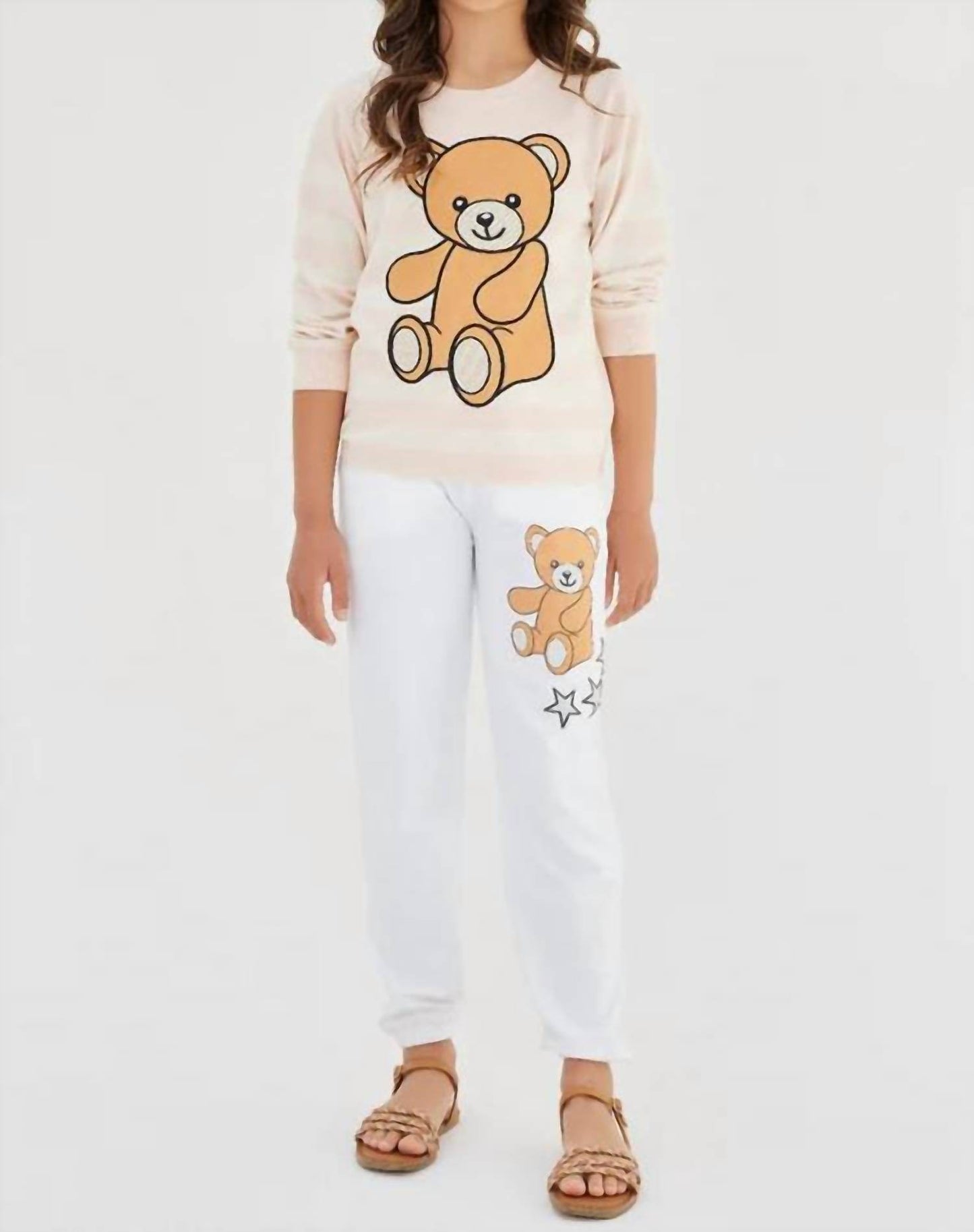 Sasha+Z - Bear Printed Cotton Sweatshirt - Rack Hunt -