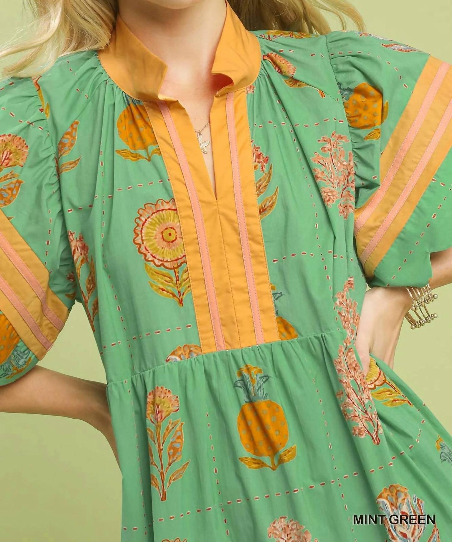 Printed Scalloped Mini Dress