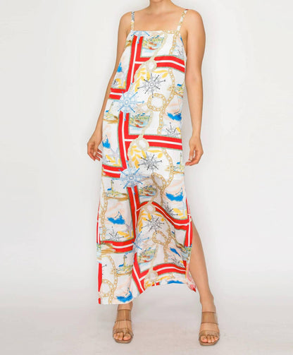 Atlantic Satin Scarf Midi Dress