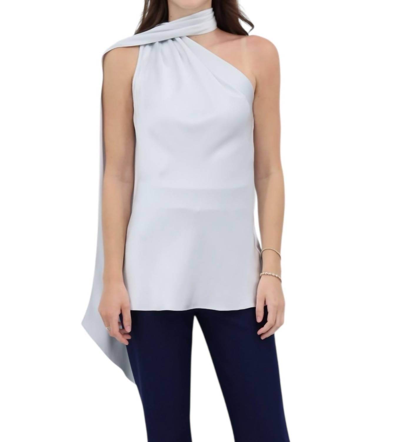 Mi Jong Lee - Satin One Shoulder Bias With Scarf Top - Rack Hunt